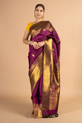 Magenta Silk Woven Saree1322 video